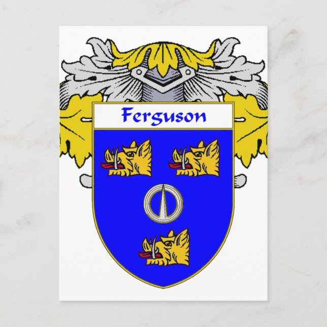Ferguson Coat of Arms/Family Crest  (Mantled) Postcard (Front)