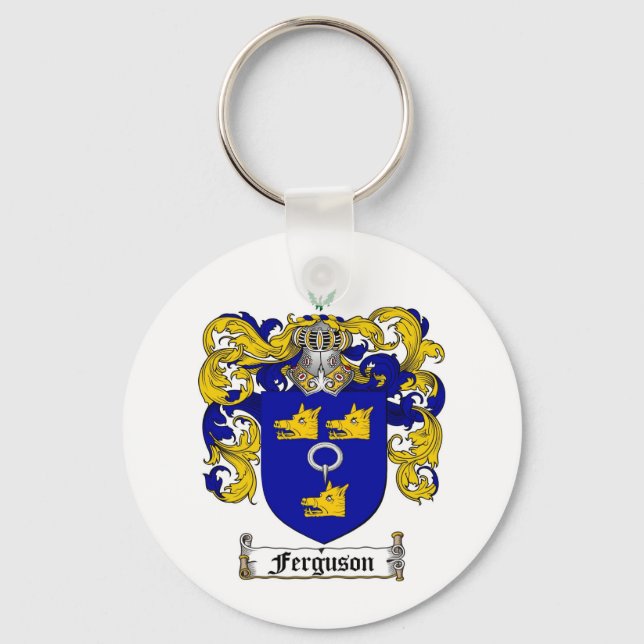 FERGUSON FAMILY CREST -  FERGUSON COAT OF ARMS KEY RING (Front)