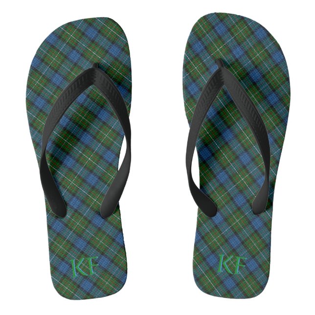 Fergusson Official Tartan with monogram / initials Jandals (Footbed)