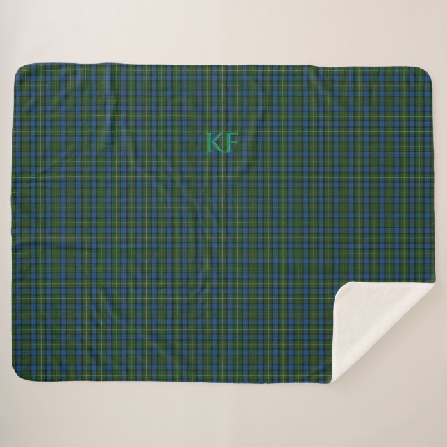Fergusson Official Tartan with monogram / name Sherpa Blanket (Front (Horizontal))