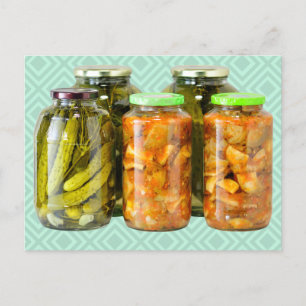 Fermented Vegetables in Jars  Postcard