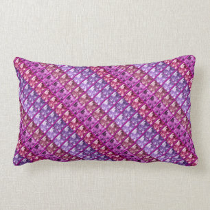 Fern Art/Photo Diag Strip Blue/Purpl Lumbar Pillow