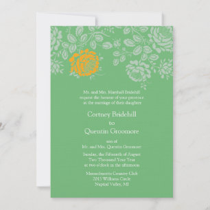 Fern Bold Coloured Wedding Invitation