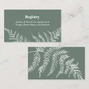 Fern Botanical Bridal Registry Insert Card