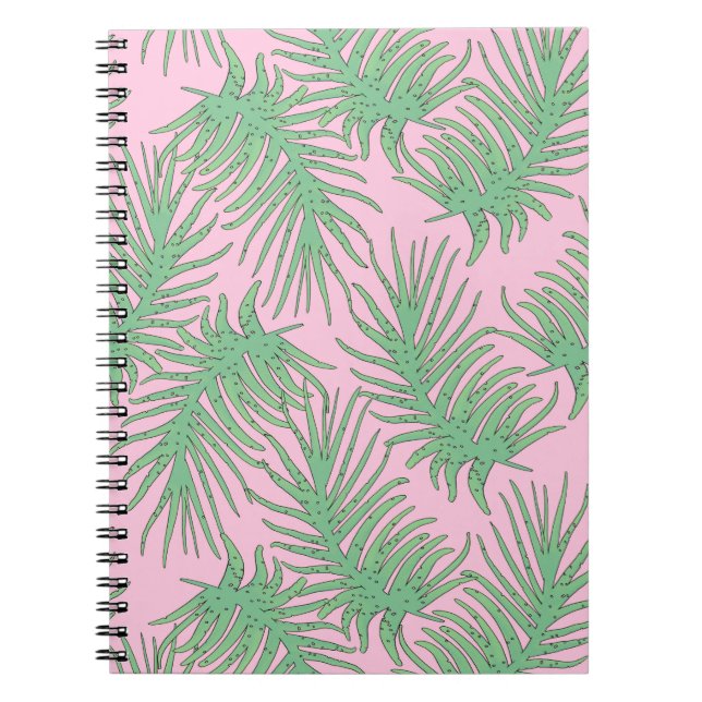 Fern branches on pink. notebook (Front)
