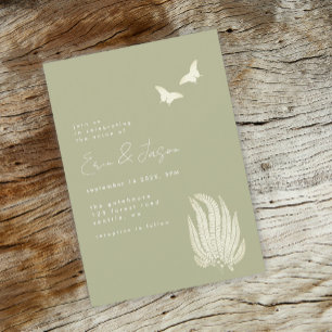 Fern & Butterflies Wedding Invitation