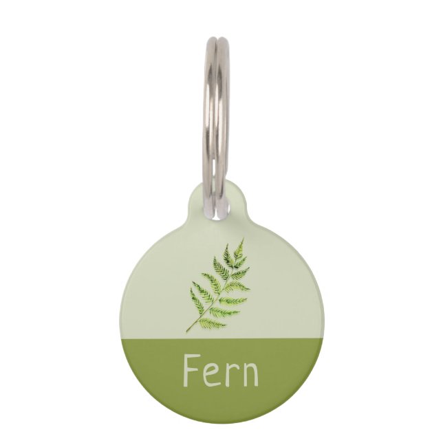Fern Dog Cat Name Pet Tag (Front)