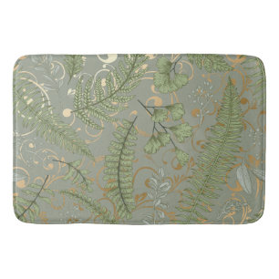 Fern Floral Pattern Bath Mat