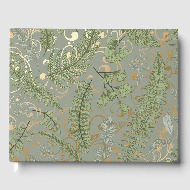 Fern Floral Pattern Guest Book (Front)