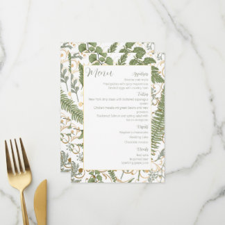 Fern Floral Pattern Menu