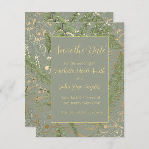 Fern Floral Pattern Save The Date
