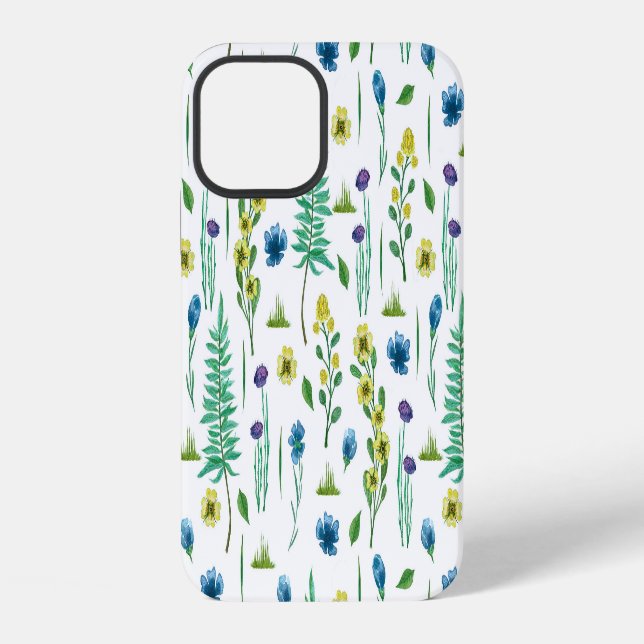 Fern Flowers Seamless Nature Pattern iPhone Case (Back)