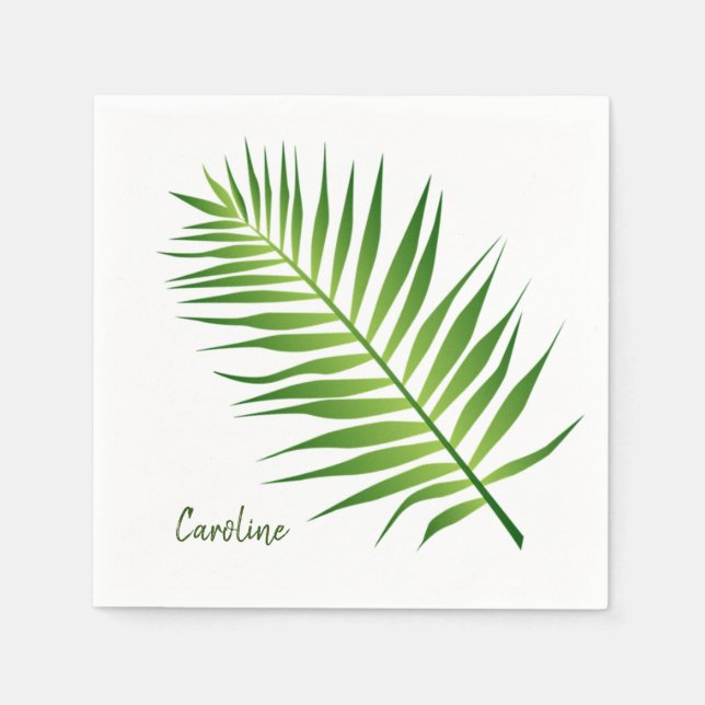 Fern Frond Design Paper Napkins (Front)