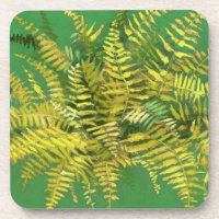 Fern, fronds, floral, green golden yellow greenery