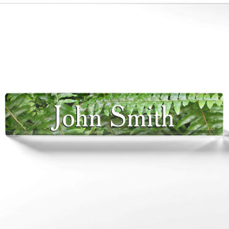 Fern Fronds I Green Nature Nameplate