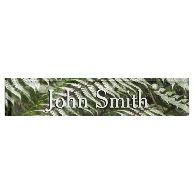 Fern Fronds II Dark Green Nature Nameplate (Front)