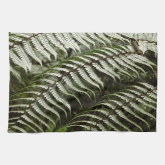 Fern Fronds II Dark Green Nature Tea Towel