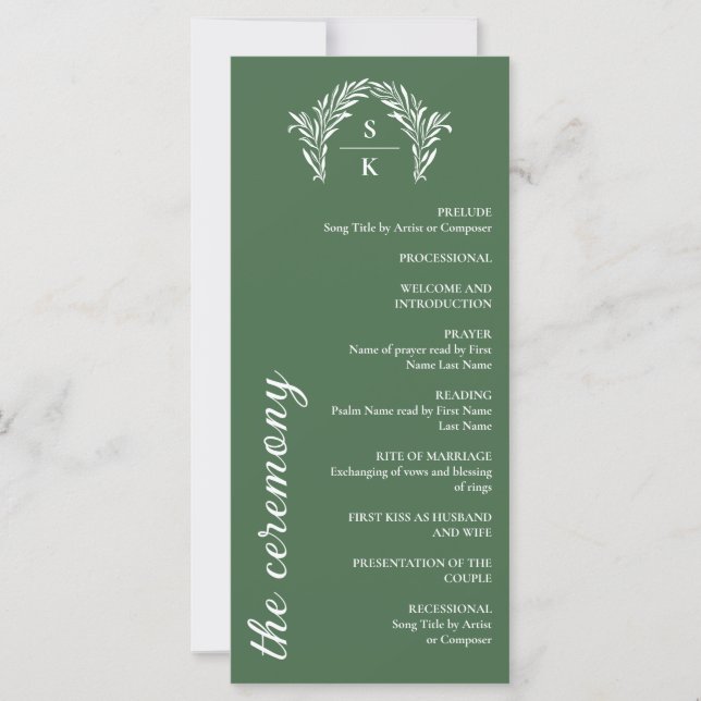 Fern Green Arch Wreath Monogram Wedding (Front)
