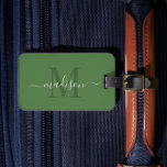 Fern Green Colour Custom Initial & Name  Luggage Tag<br><div class="desc">Elevate your travel style with our Custom Monogram Solid Green Luggage Tag, a timeless accessory designed to blend functionality with personalised elegance. Made with the finest materials and customisable to your preferences, these tags are not just practical; they're a statement of your unique identity and style. The Solid Green shade...</div>