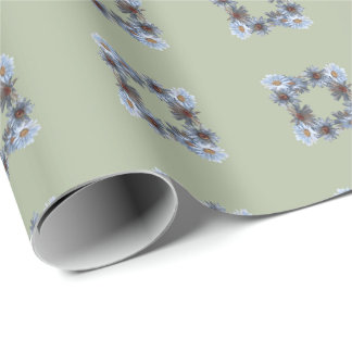 Fern green floral Gift Wrapping paper