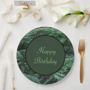 Fern Green Garden Birthday Paper Plate