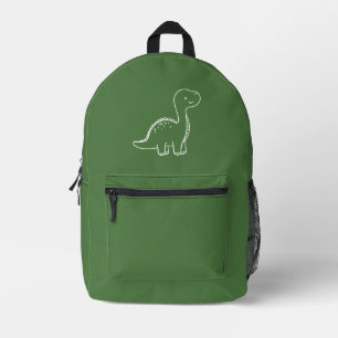 Fern Green Solid Colour Printed Backpack