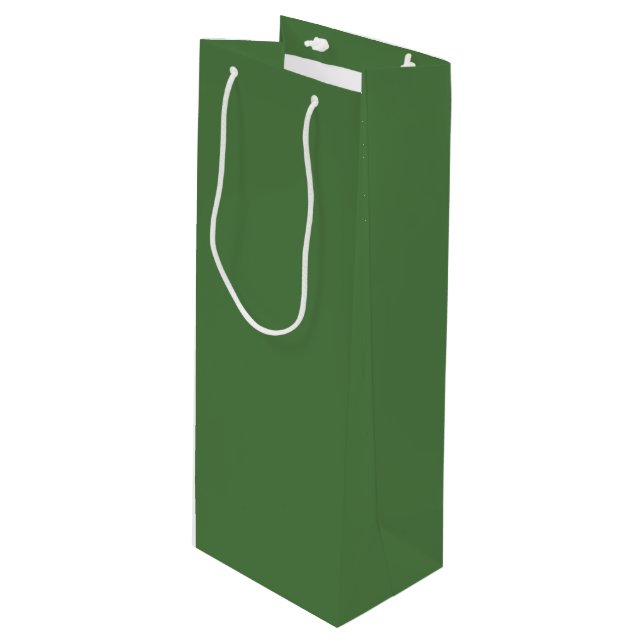 Fern Green Solid Colour Wine Gift Bag (Front Angled)