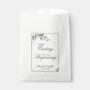 Fern Green Willow Branch Elegant Wedding Favour Bags