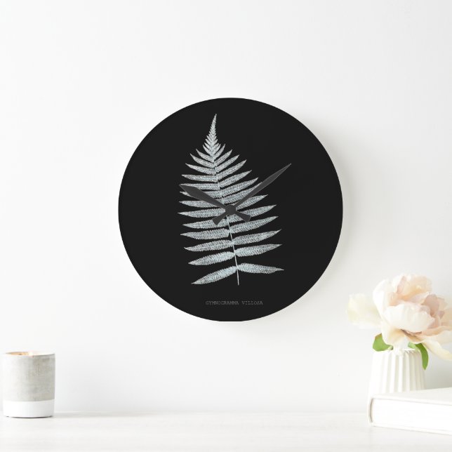 Fern - Gymnogramma Villosa - X-ray effect - 06 Large Clock (Home)