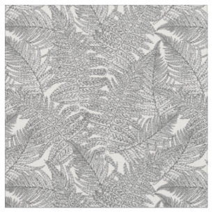 Fern in black and white fabric