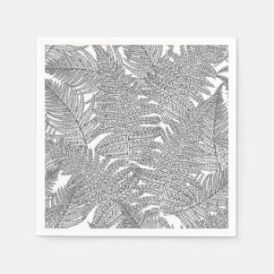Fern in black and white napkin