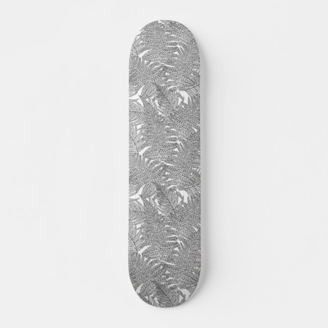 Fern in black and white skateboard (Front)