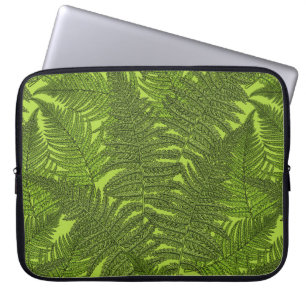 Fern in green laptop sleeve