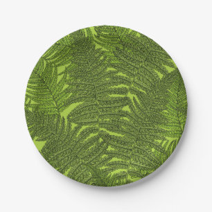 Fern in green paper plate