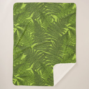 Fern in green sherpa blanket