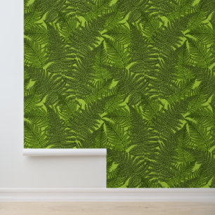 Fern in green wallpaper