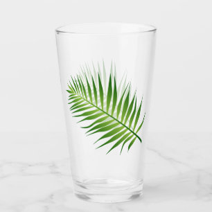 Fern Leaf Botanical Design Drinking Glass