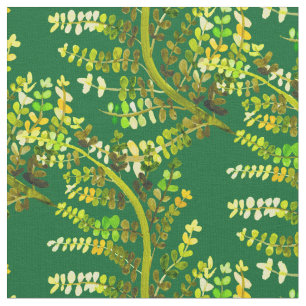 Fern leaf green fern art fabric