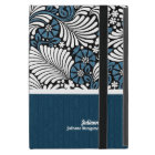 Fern Leaf in Blue, White and Black