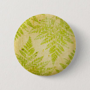 Fern Leaf Stamped Pattern Grungy Background 6 Cm Round Badge
