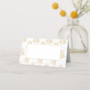 Fern leaf wedding reception guest name table card. place card