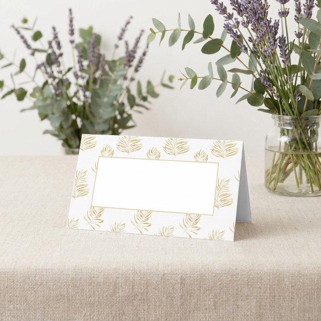 Fern leaf wedding reception guest name table card. place card (Fern leaf wedding reception guest name table card. place card)