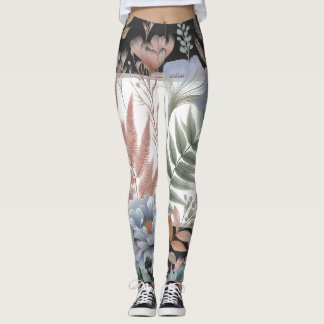 fern leaves artisticpastel piml leggings