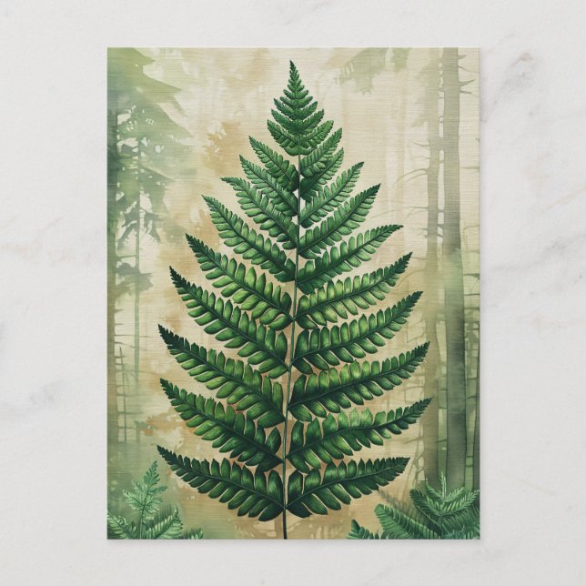 Fern Leaves Botanical Postcard (Front)
