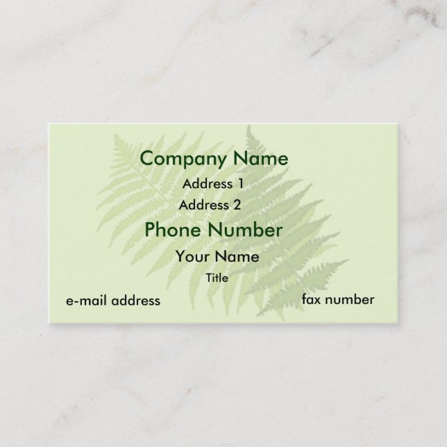 Fern Leaves Business Card (Front)