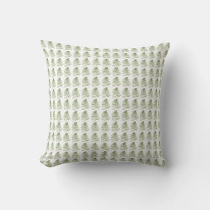 Fern leaves greenery pattern botanical watercolor cushion