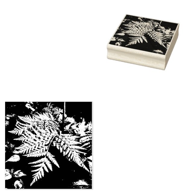 Fern Leaves Rubber Stamp (Stamped)