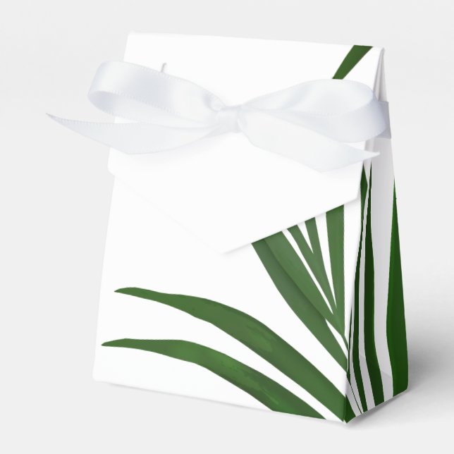 Fern Leaves Tropical Favour Box (Front Side)