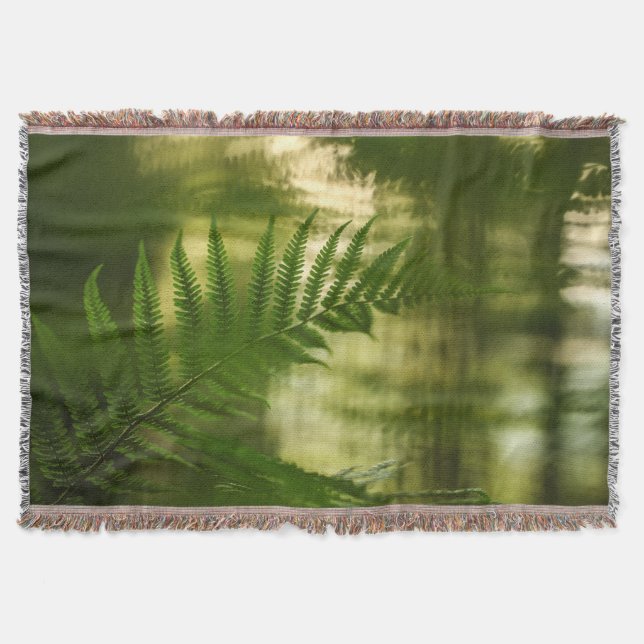 Fern Nature Photo Throw Blanket (Front)