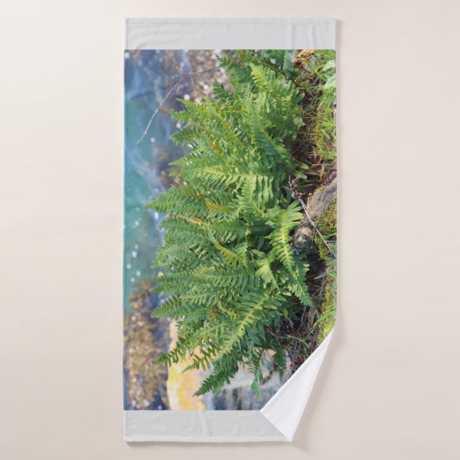 Fern near the sea bath towel (Bath Towel)